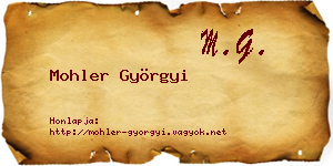 Mohler Györgyi névjegykártya