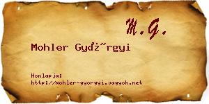 Mohler Györgyi névjegykártya